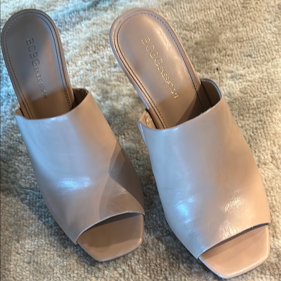 BCBG Beige Leather Mules with Stiletto Heel - Picture 7 of 7